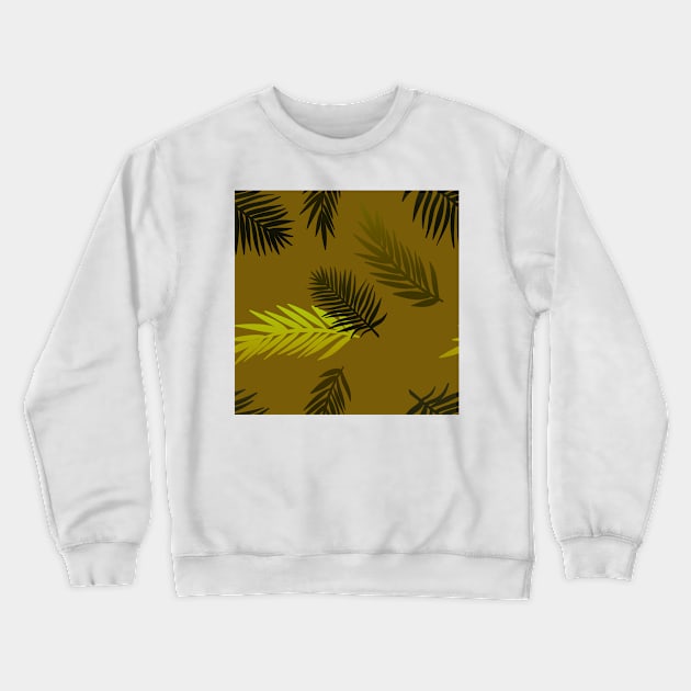 Gold Palm Leaves Crewneck Sweatshirt by Kelly Louise Art